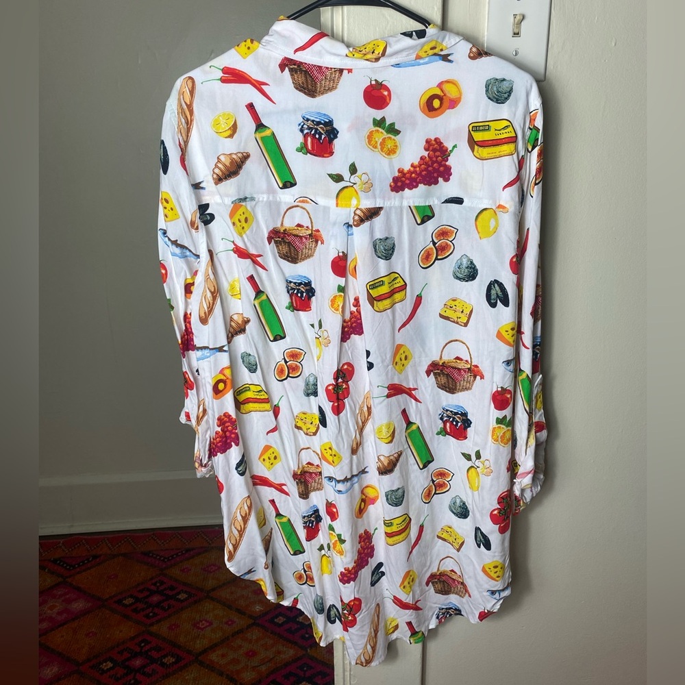 Jane Delaney Picnic/Italian Themed Button Down Shirt - Picture 2 of 4
